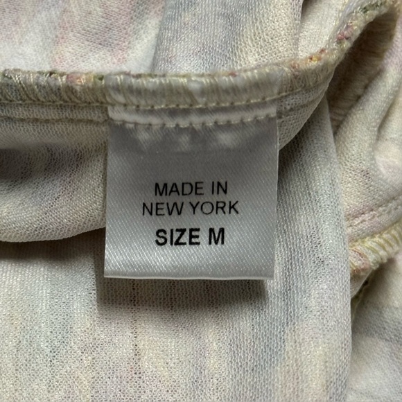 Torn by Ronny Kobo Yellow Floral Print Cap Sleeve Sheath Dress Ruched Stretch M - Picture 4 of 7